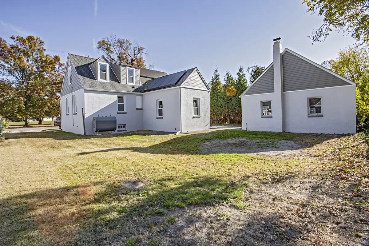 Exterior of house and buildings