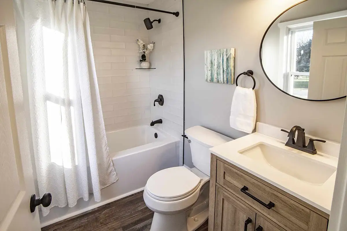 Small bathroom redesigned top to bottom.